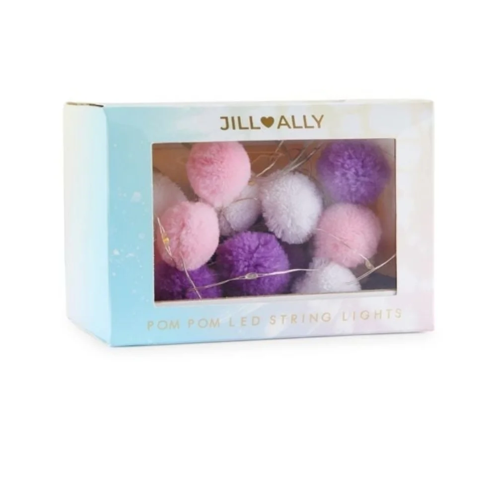 LED Pom Pom Light String Pink Purple